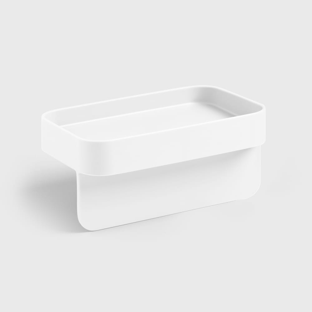 Porte-éponge à ventouses en polypropylène blanc