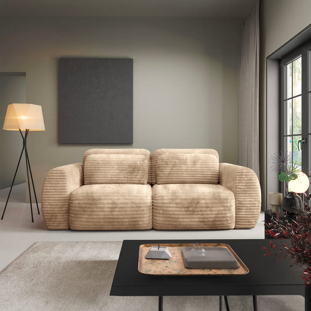 Petits meubles 3-Sitzer-Sofa mit Bettkasten Kiefernholz Beige Beige