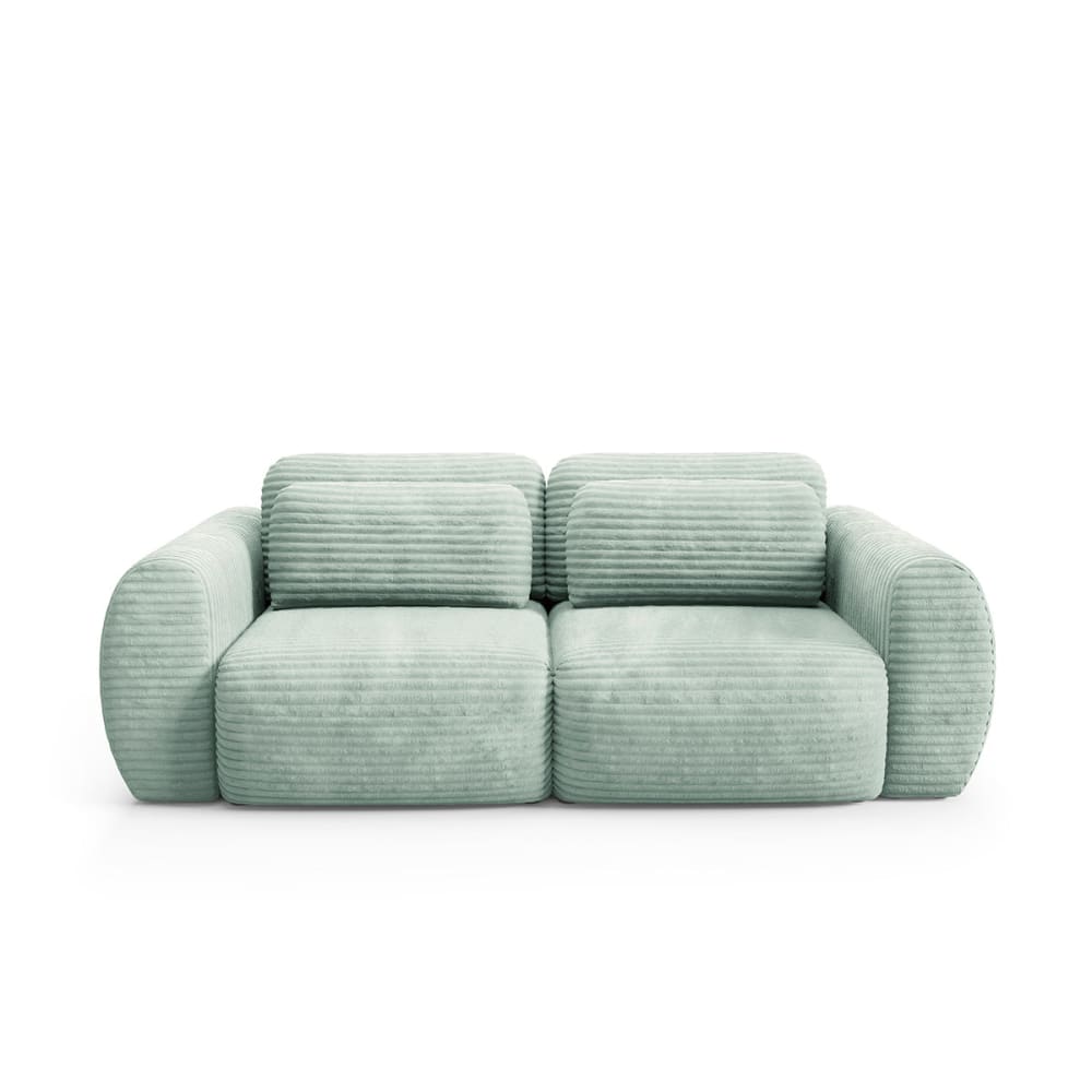 3-Sitzer-Sofa mit Bettkasten Kiefernholz Wassergrün - Maisons Du
