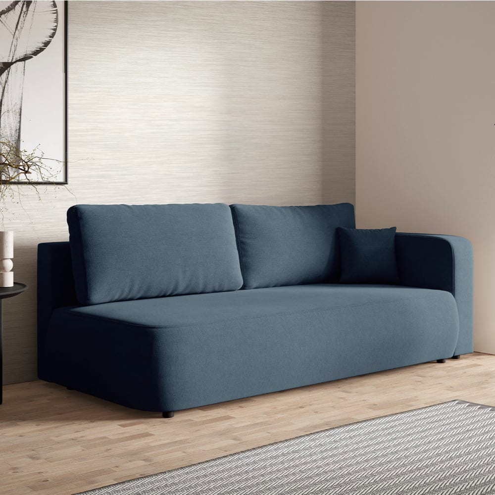 Petits meubles 3-Sitzer-Sofa mit Bettkasten Kiefernholz Blau Blau