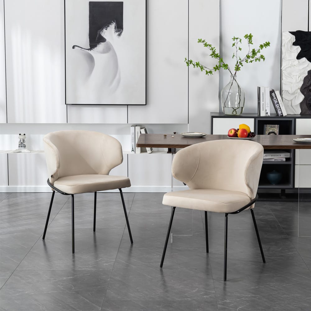 Chaise de salle à manger polyester, beige