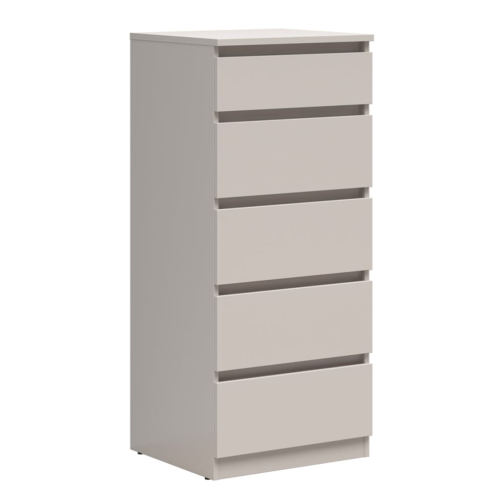 Chiffonnier 5 tiroirs panneaux de particules beige