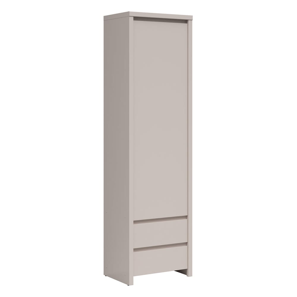 Petits meubles Säulenschrank 1 Tür 2 Schubladen Spanplatten Kaschmir Beige Spanplatte