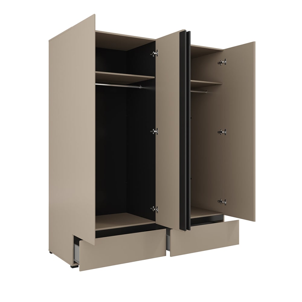 Schrank 4 Türen 2 Schubladen Laminierte Platten Braun - Maisons