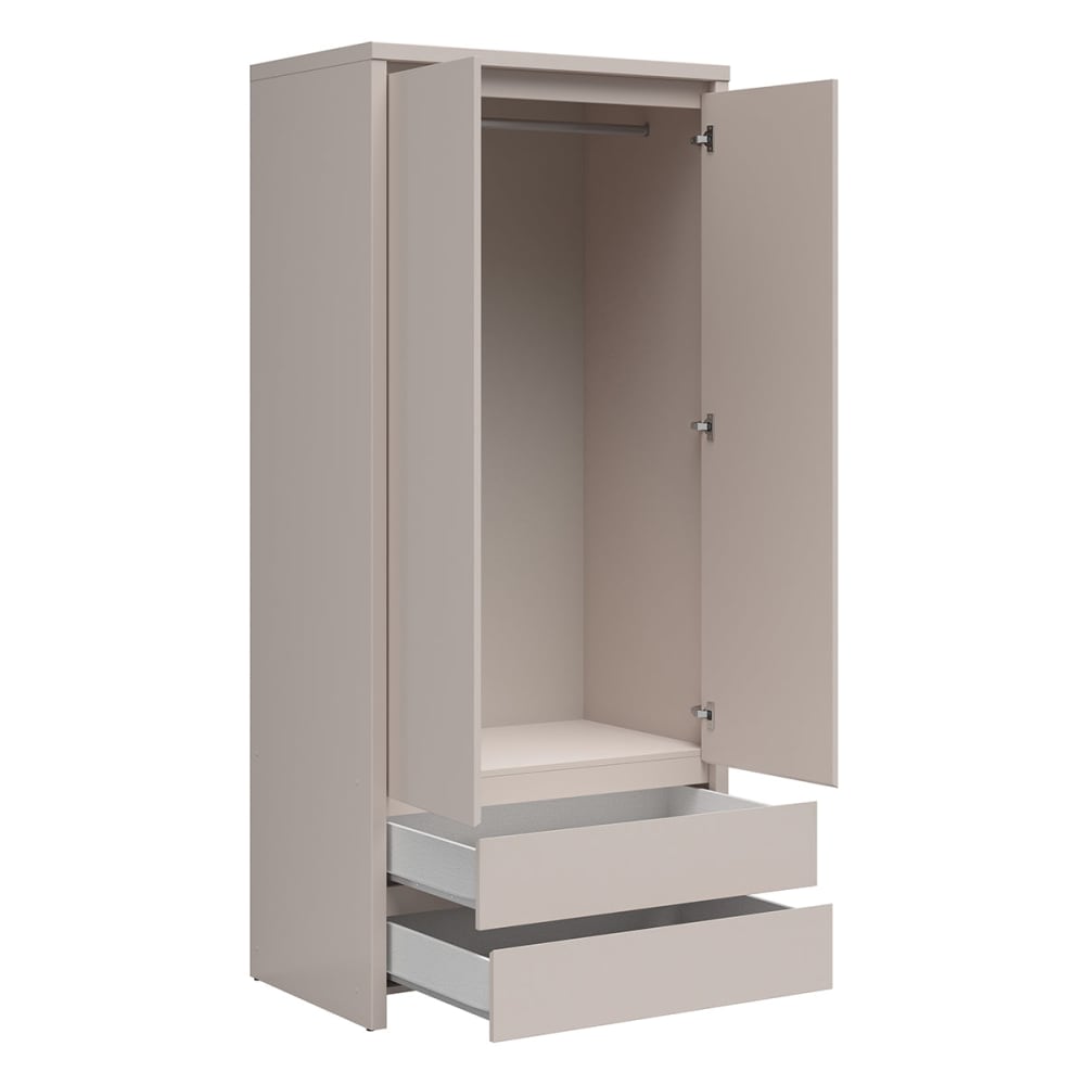 Schrank 2 Türen 2 Schubladen Spanplatten Kaschmir - Maisons Du