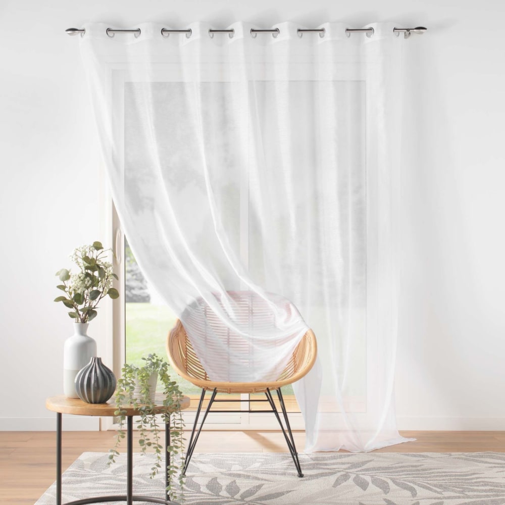 Douceur d'Intérieur Vorhang weiß fließend transparent style modern - Pes - Polyester