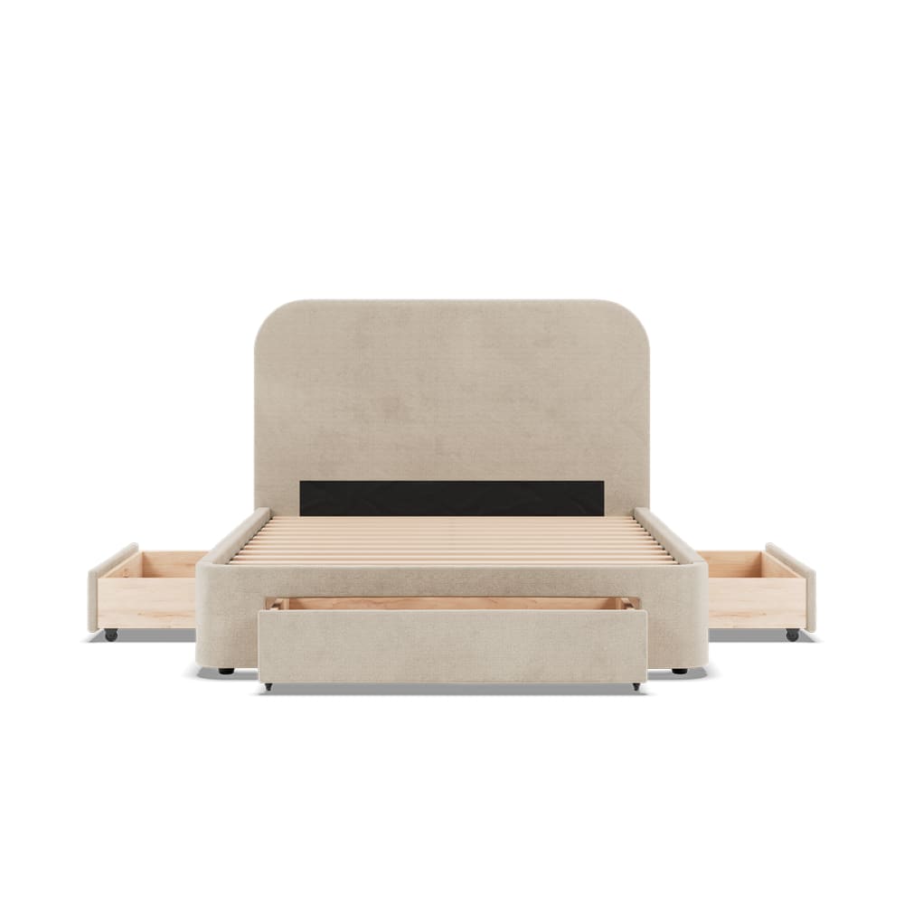 Lit 3 tiroirs 2p beige