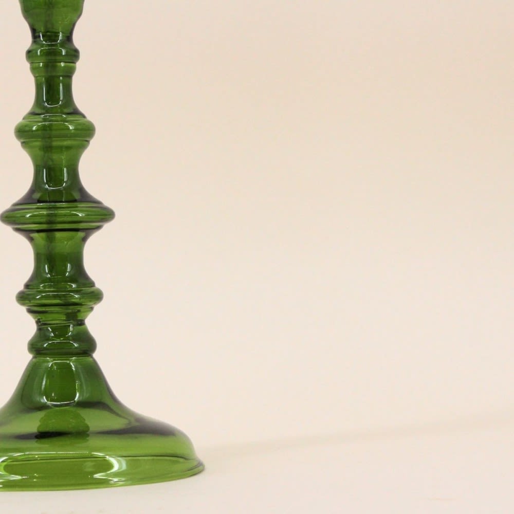 Lampe à huile chandelier en verre soufflé vert 32cm — vue 3