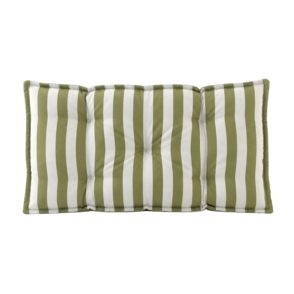 Matelas de sol en tissu déperlant rayé vert et blanc 110x70cm Matelas de sol en tissu déperlant rayé vert et blanc 110x70cm