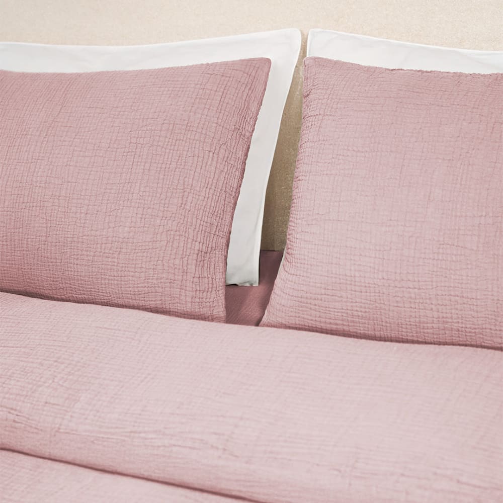 Draps Housse 140x190cm - Peach Blush - Gaze de Coton — vue 3