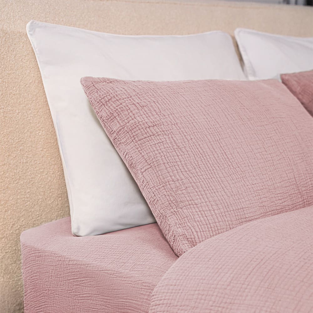 Draps Housse 140x190cm - Peach Blush - Gaze de Coton — vue 4