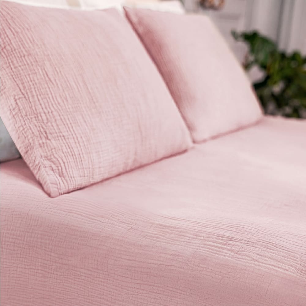 Housse de couette 240x260cm - peach blush - gaze de coton — vue 3
