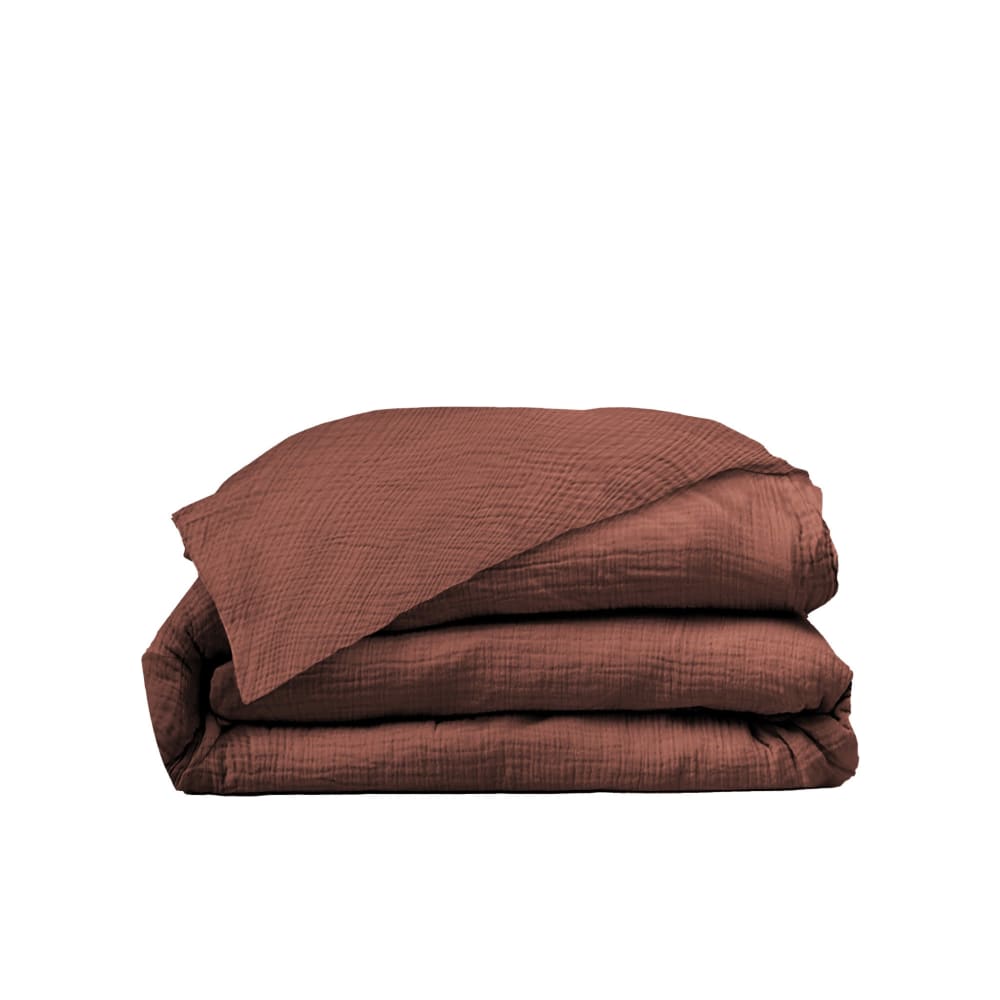 Housse de couette 240x260cm - mocca mousse - gaze de coton — vue 3