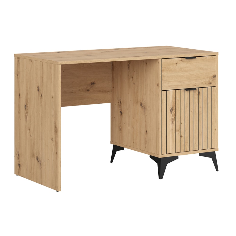 Bureau 1 porte 1 tiroir panneaux de particules mélaminés marron Bureau 1 porte 1 tiroir panneaux de particules mélaminés marron