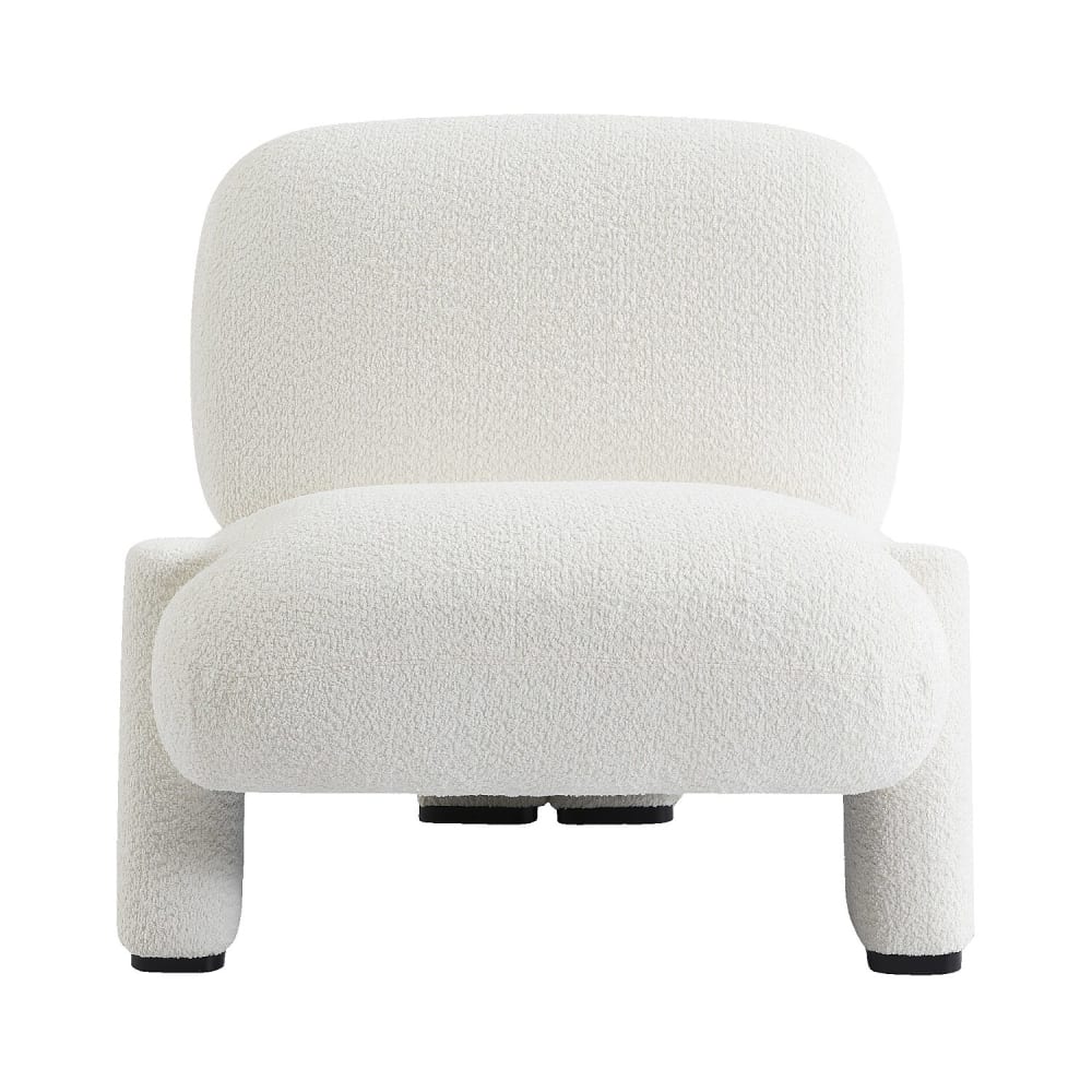 Fauteuil en tissu bouclette - blanc