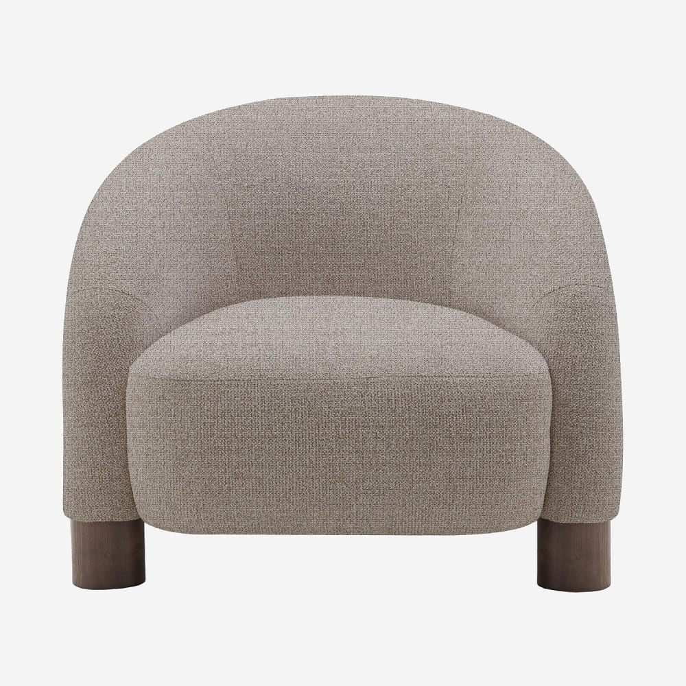 fauteuil en tissu chenille - noyer