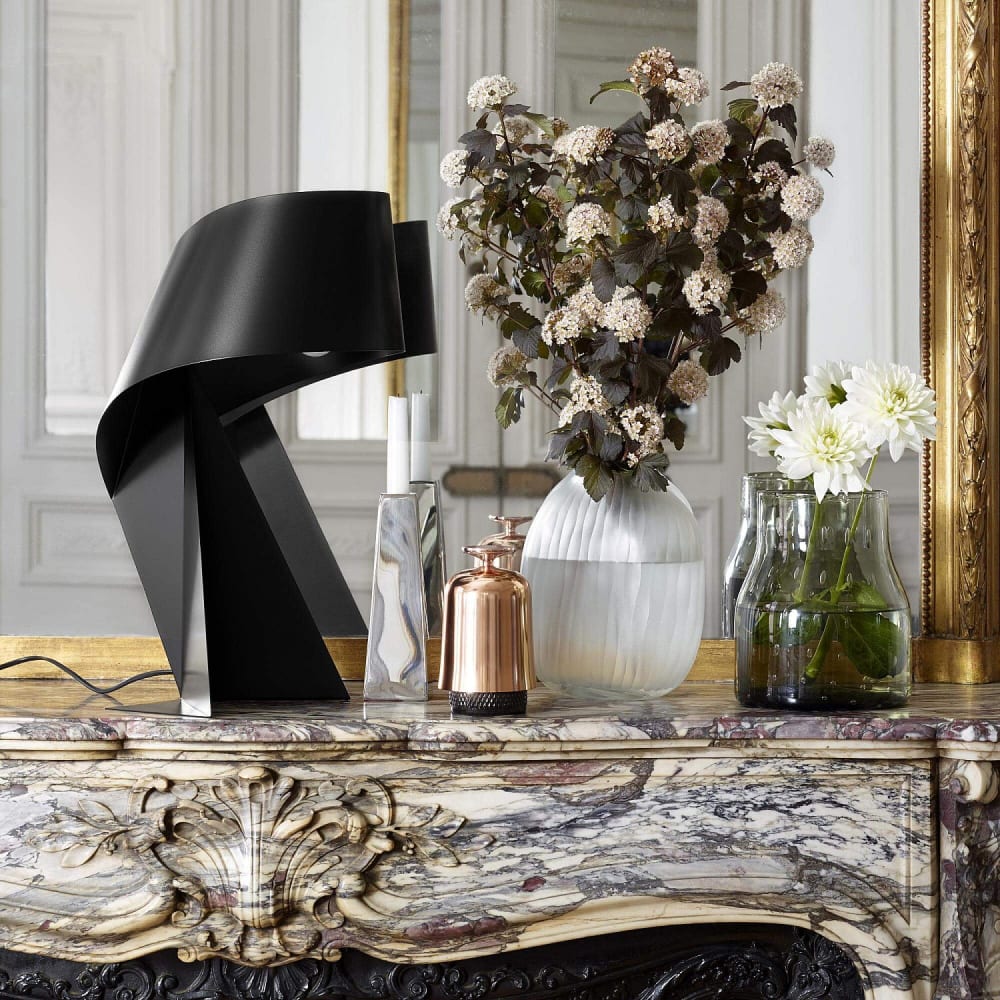 Lampe de table en métal - 50 cm - noir — vue 3