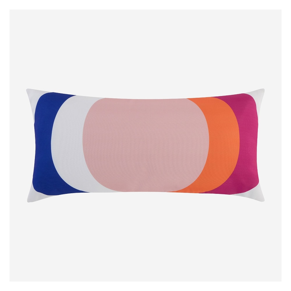 Coussin d'extérieur déperlant et anti-uv - 40 x 80 cm - rose et bleu Coussin d'extérieur déperlant et anti-uv - 40 x 80 cm - rose et bleu