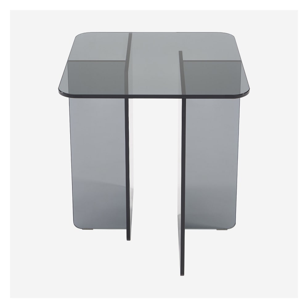 Table d'appoint en verre trempé - gris fumé Table d'appoint en verre trempé - gris fumé