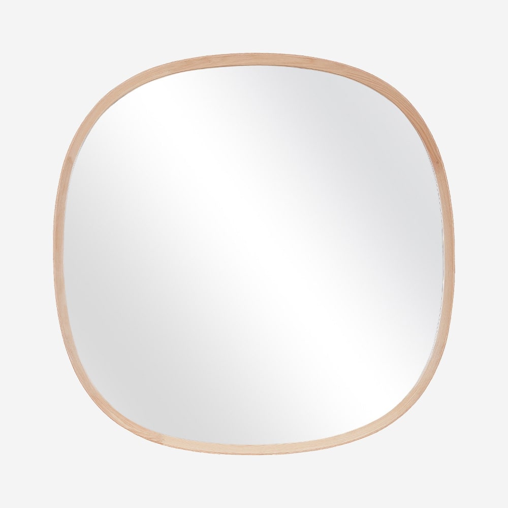 miroir carré en chêne