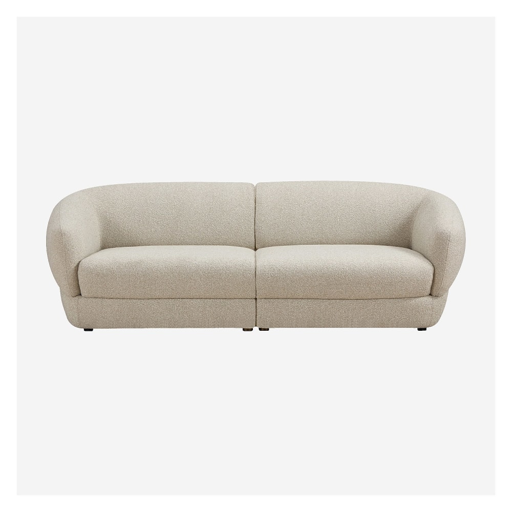 Canapé 3 places en tissu bouclette courte - beige Canapé 3 places en tissu bouclette courte - beige