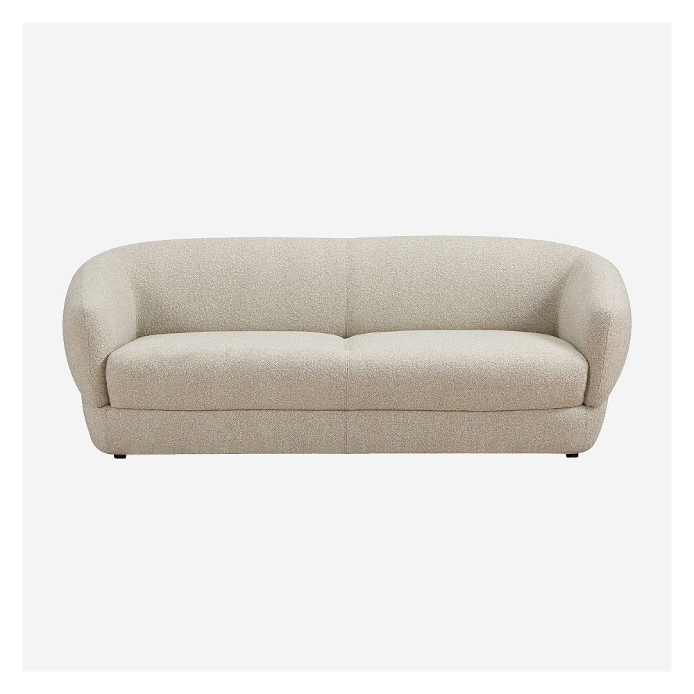 Canapé 2 places en tissu bouclette courte - beige Canapé 2 places en tissu bouclette courte - beige