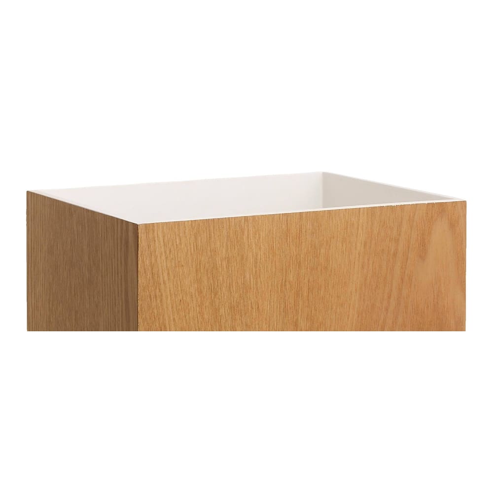 Poubelle de bureau en bois avec intérieur laqué blanc — vue 4