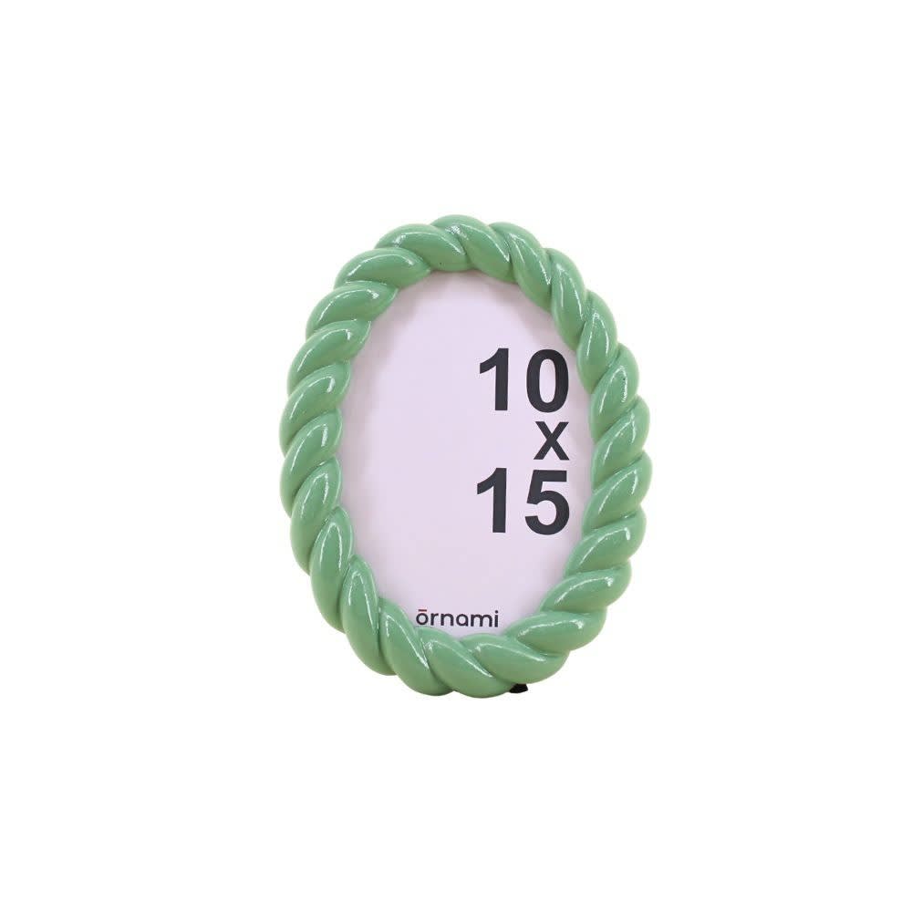 Cadre photo ovale torsadé vert 14x18 cm Cadre photo ovale torsadé vert 14x18 cm