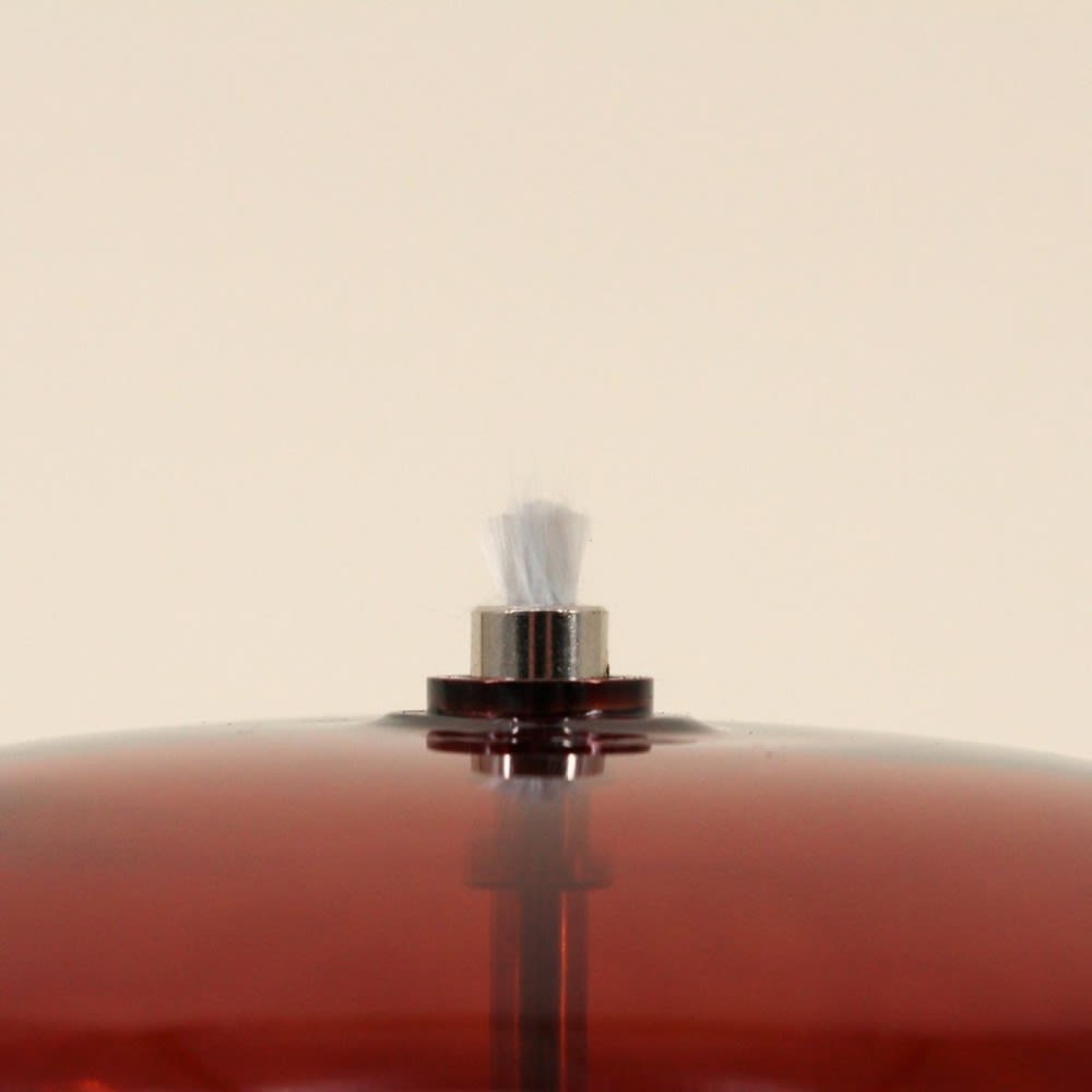 Lampe à huile ronde en verre soufflé bordeaux 18cm — vue 3