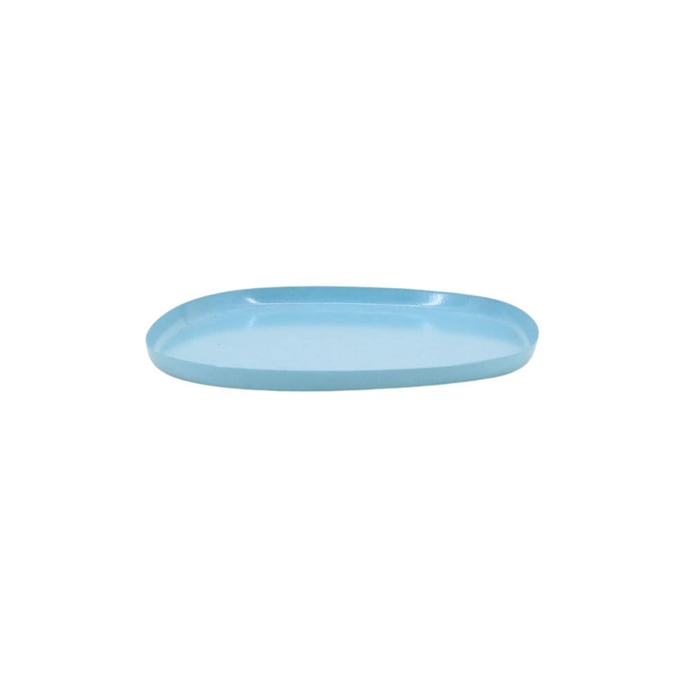 Plateau en fer organique bleu 19cm