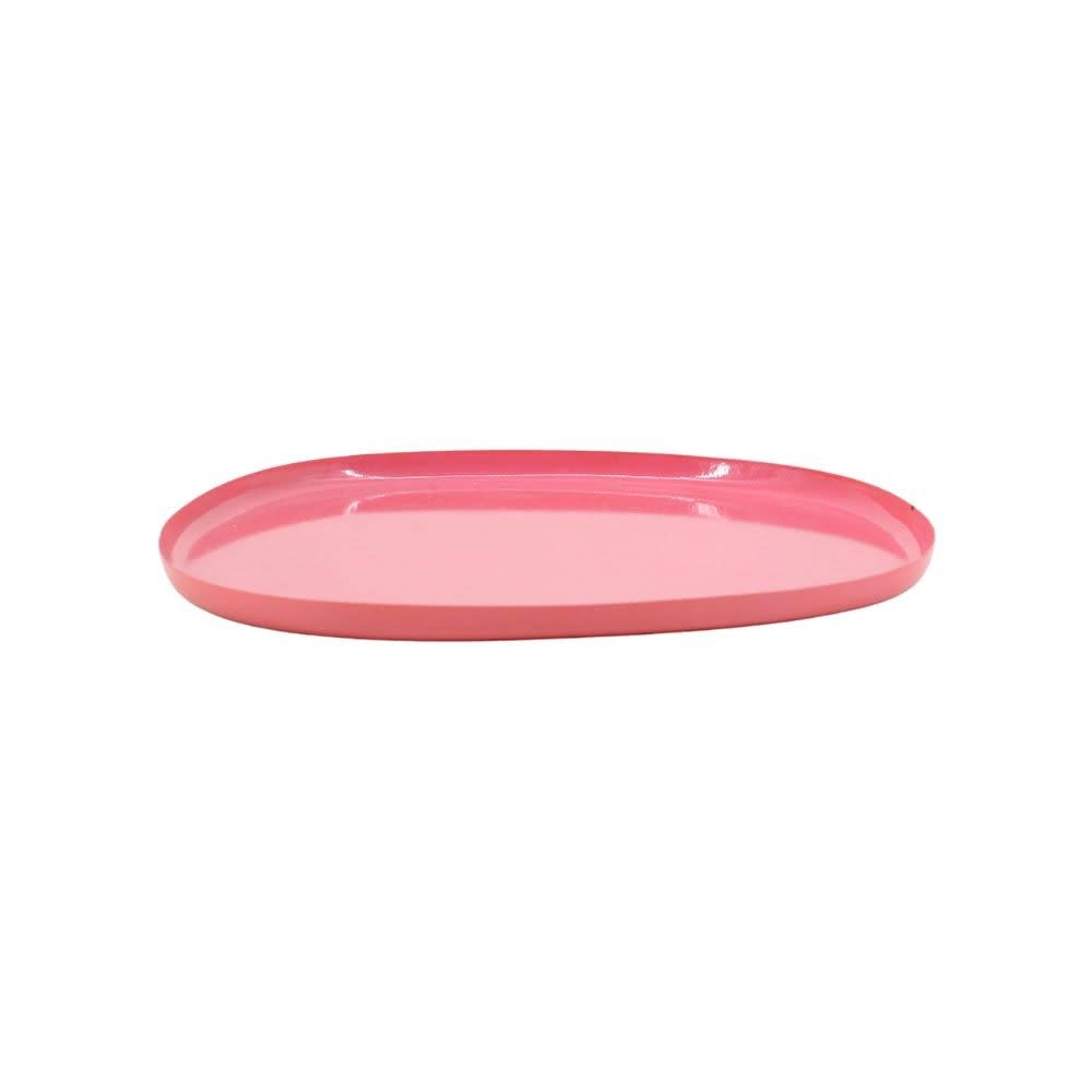 Plateau organique en fer rose 25cm