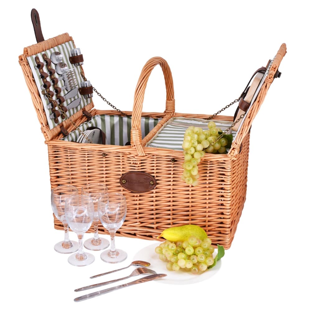 Les jardins de la comtesse Picknickkorb aus Weide Saint-Rémy - 4 Personen Mehrfarbig Naturfasern