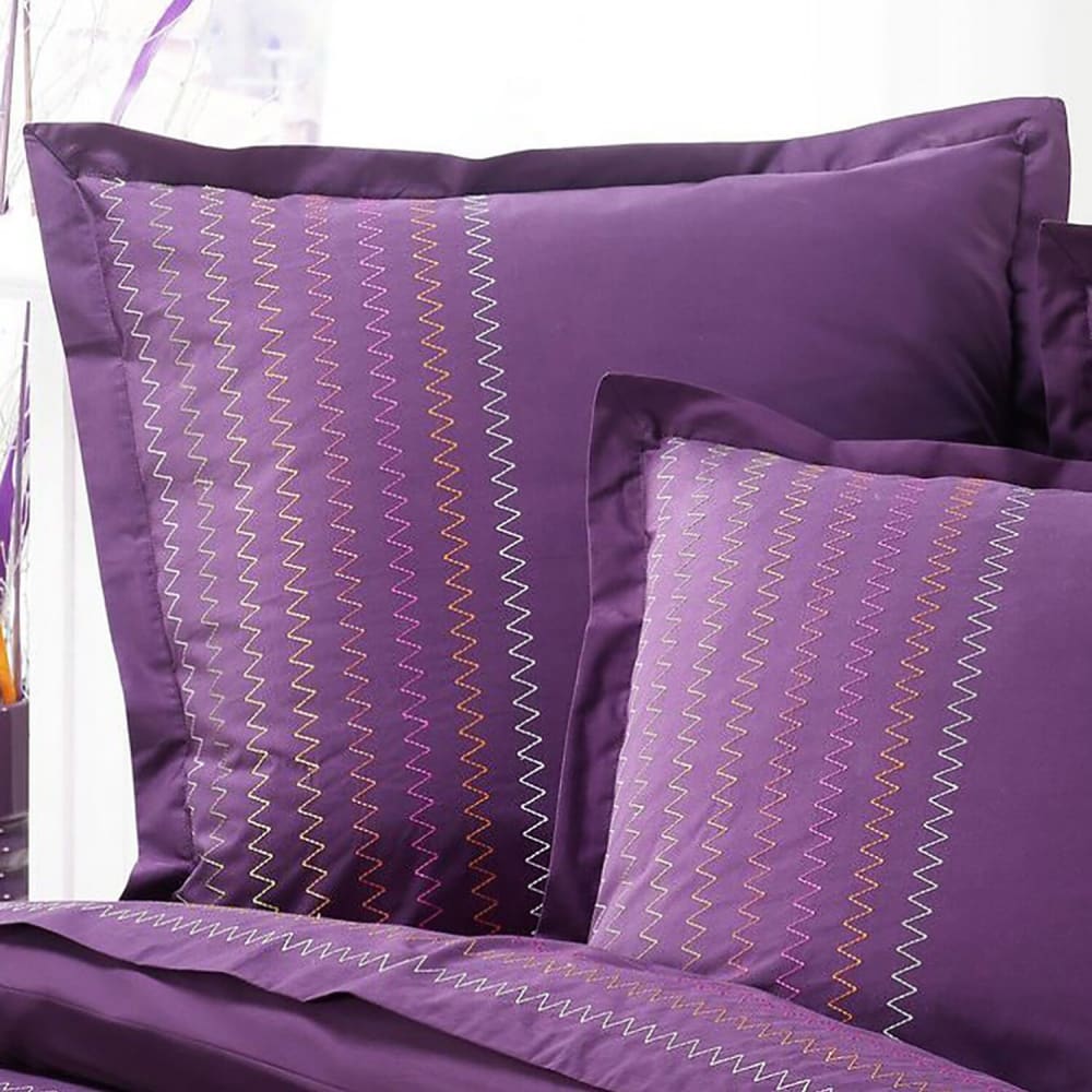 Taie d'oreiller percale de coton violet 65x65 cm — vue 3
