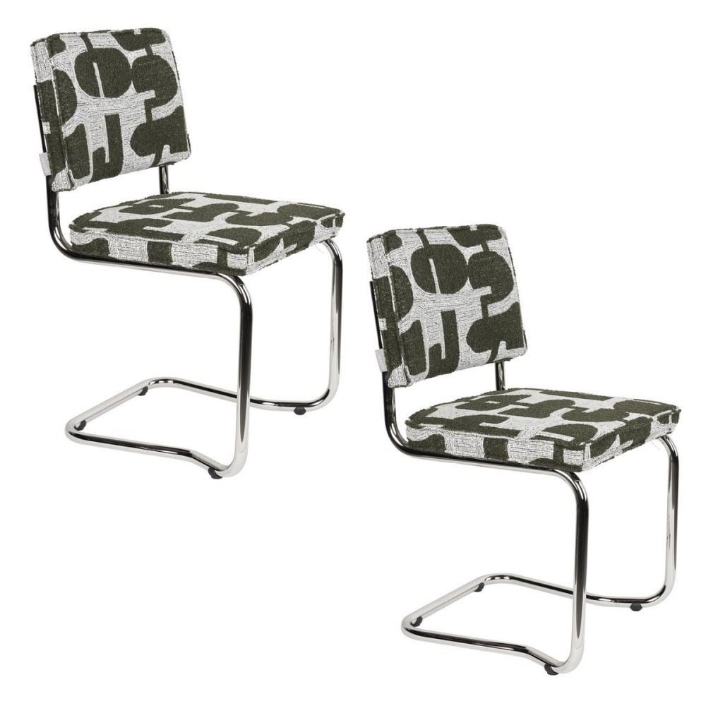 Lot de 2 chaises en tissu