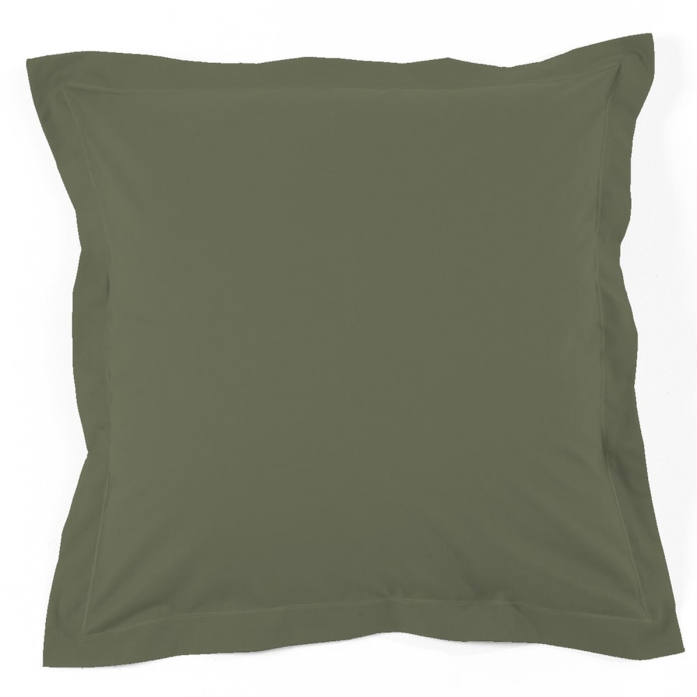 Taie d'oreiller coton kaki 63x63 cm