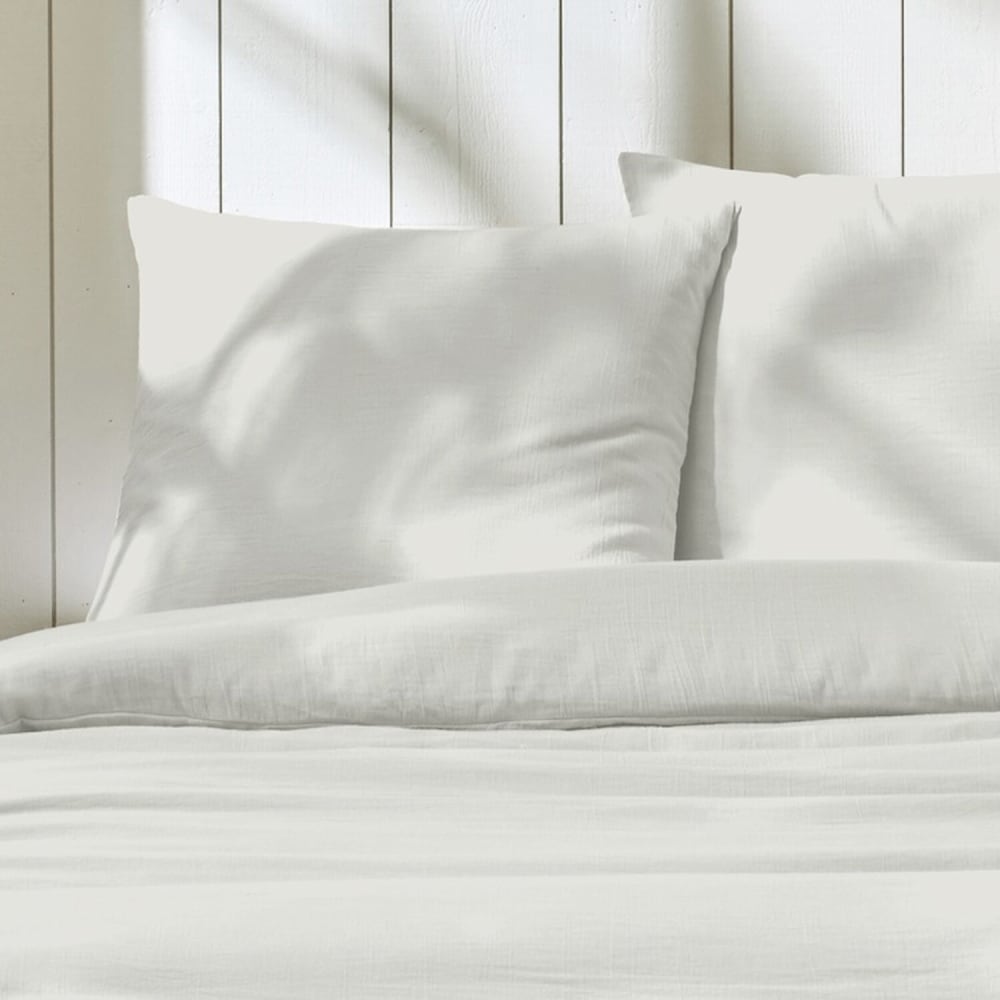 Parure housse de couette gaze de coton ivoire 260x240 cm — vue 3