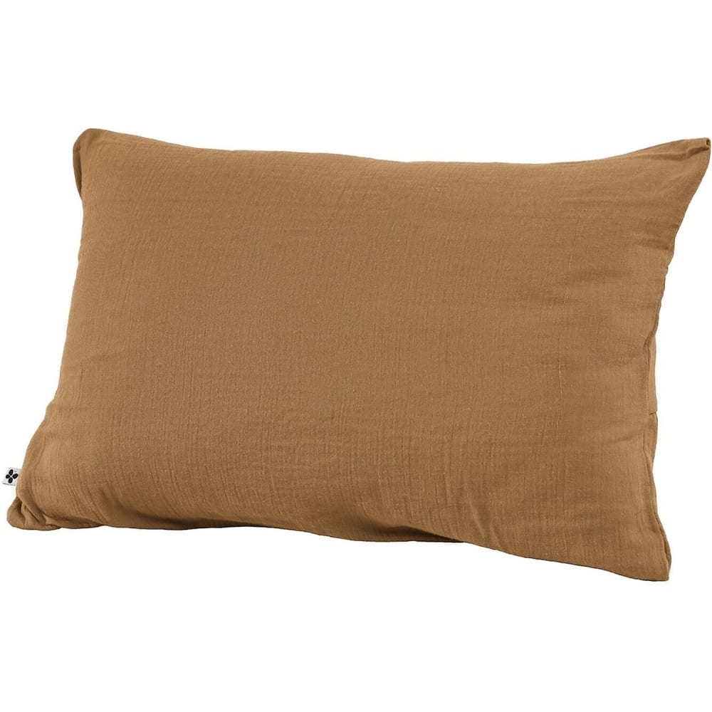 Taie d'oreiller unie 50x70 cm gaze de coton marron