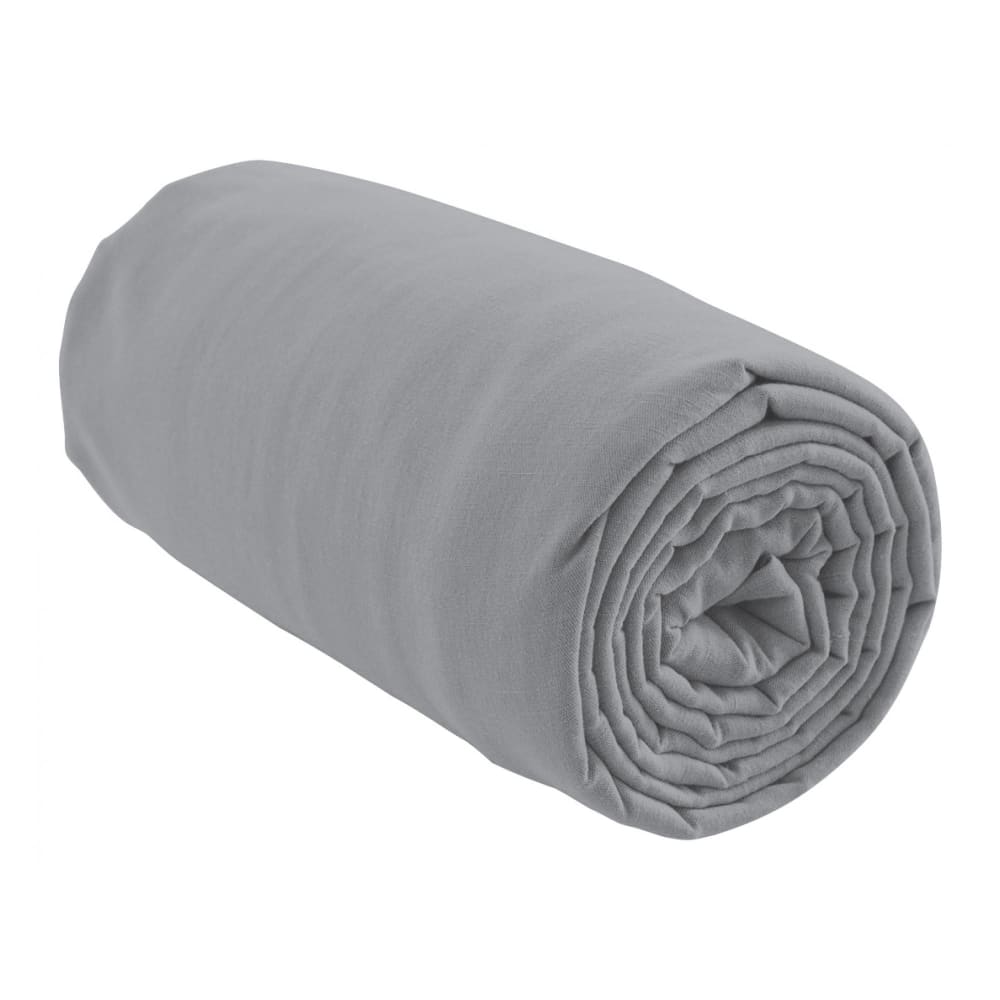 Drap housse uni Coton en coton gris clair 90 x 190 x 35