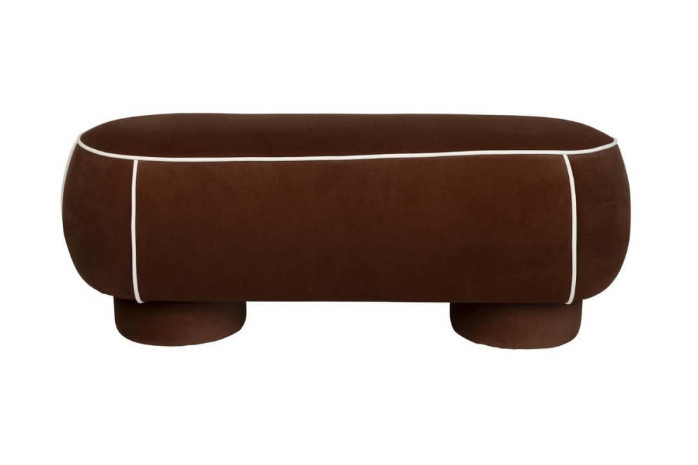 Banc en tissu rouge bordeaux