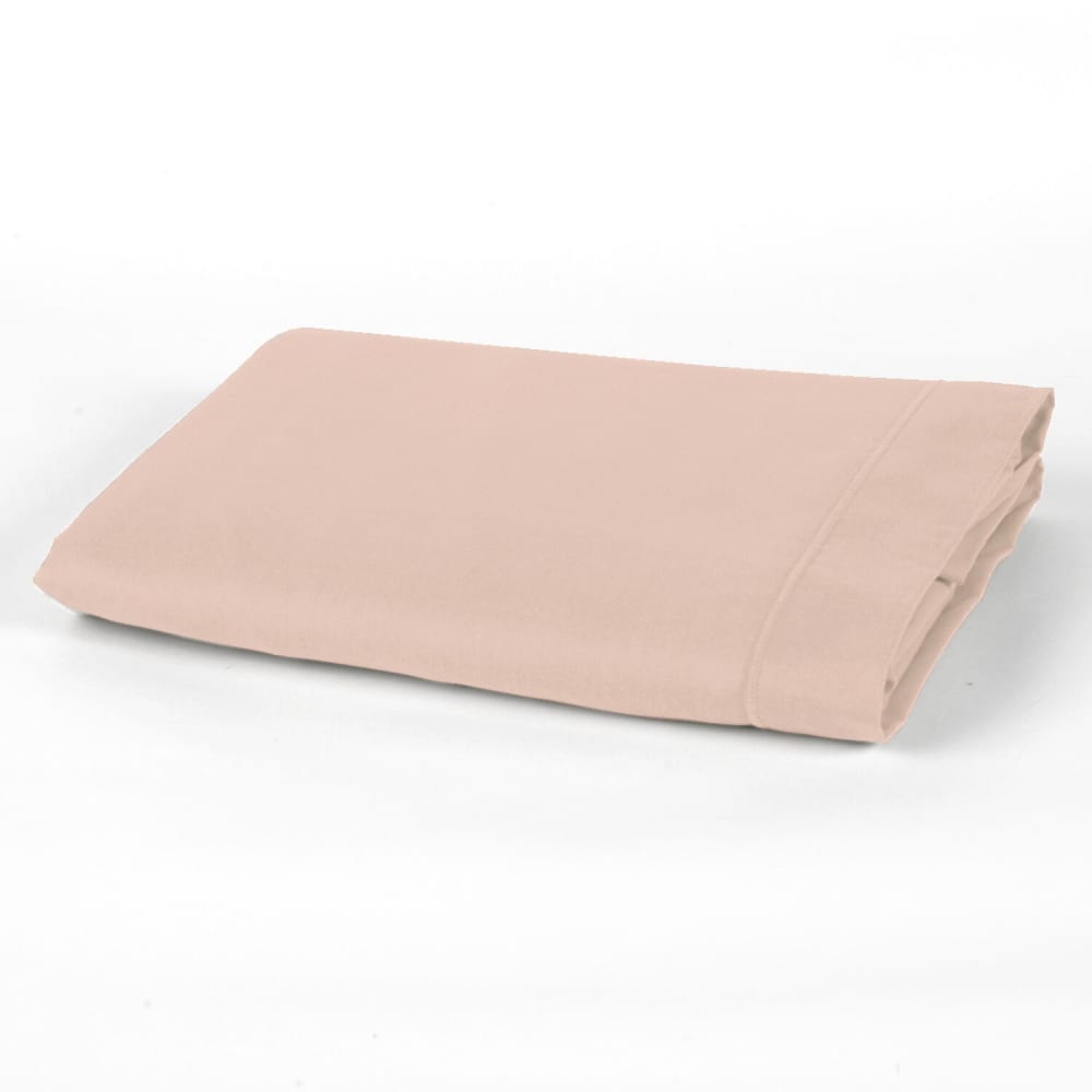 Draps plat coton-bambou rose 240x300 cm