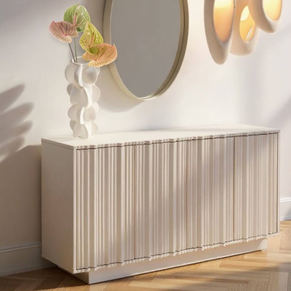 Sideboard mit 4 Türen aus Holz, weiß - Maisons Du Monde