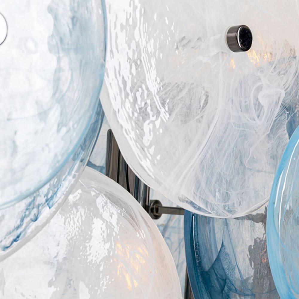 Suspension en verre blanc et bleu — vue 4