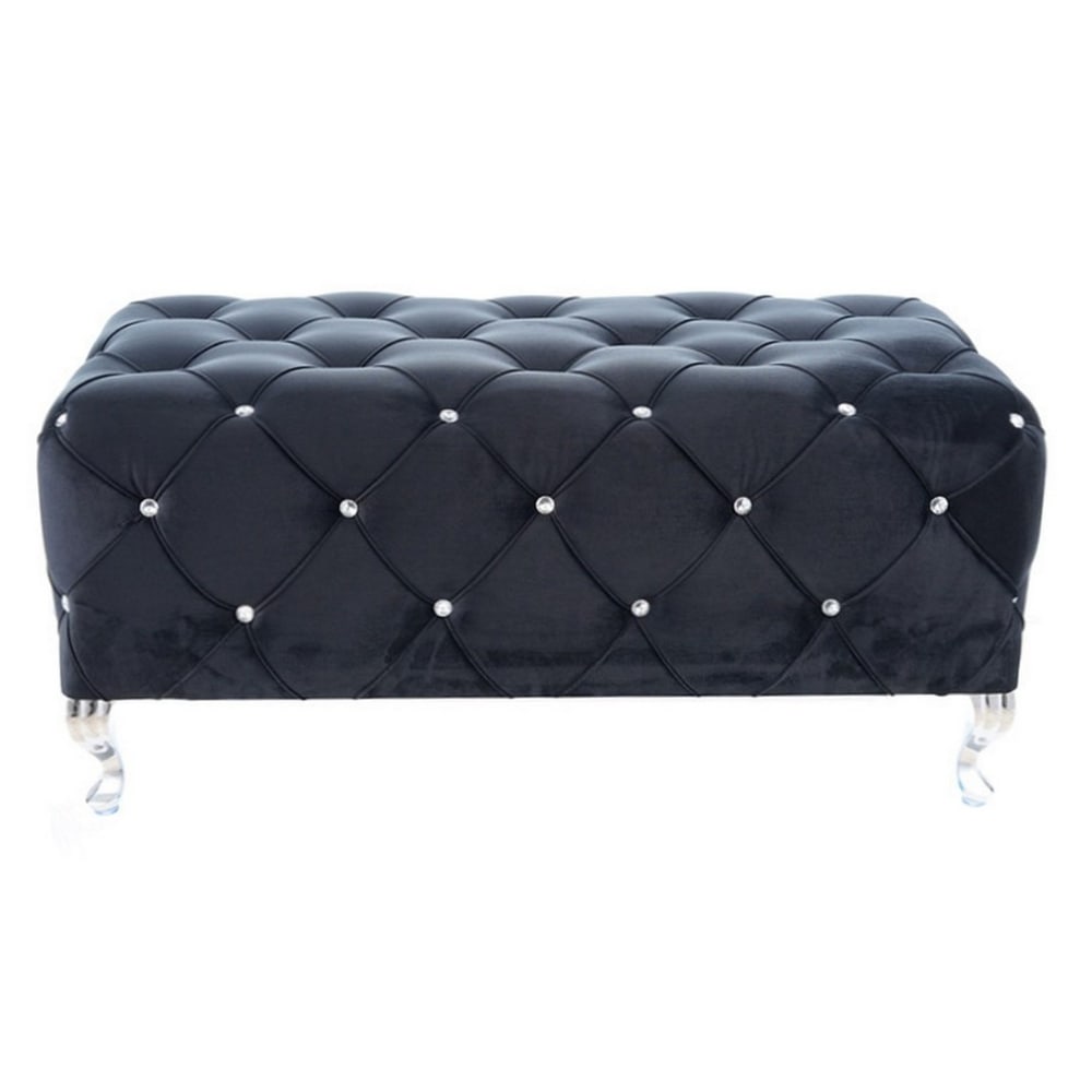 Pouf capitonné en velours - design
