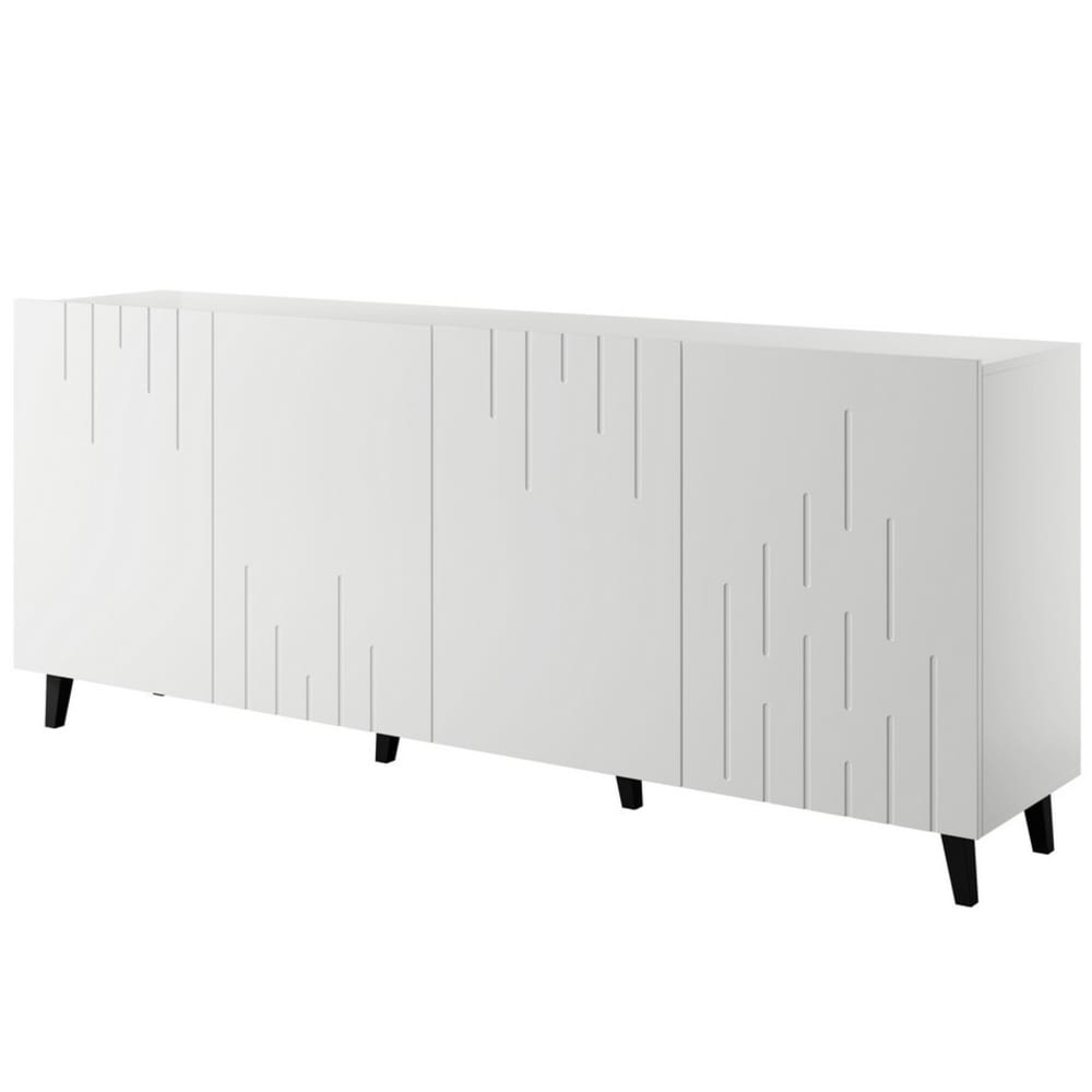 Buffet bas contemporain blanc mat 200cm Buffet bas contemporain blanc mat 200cm