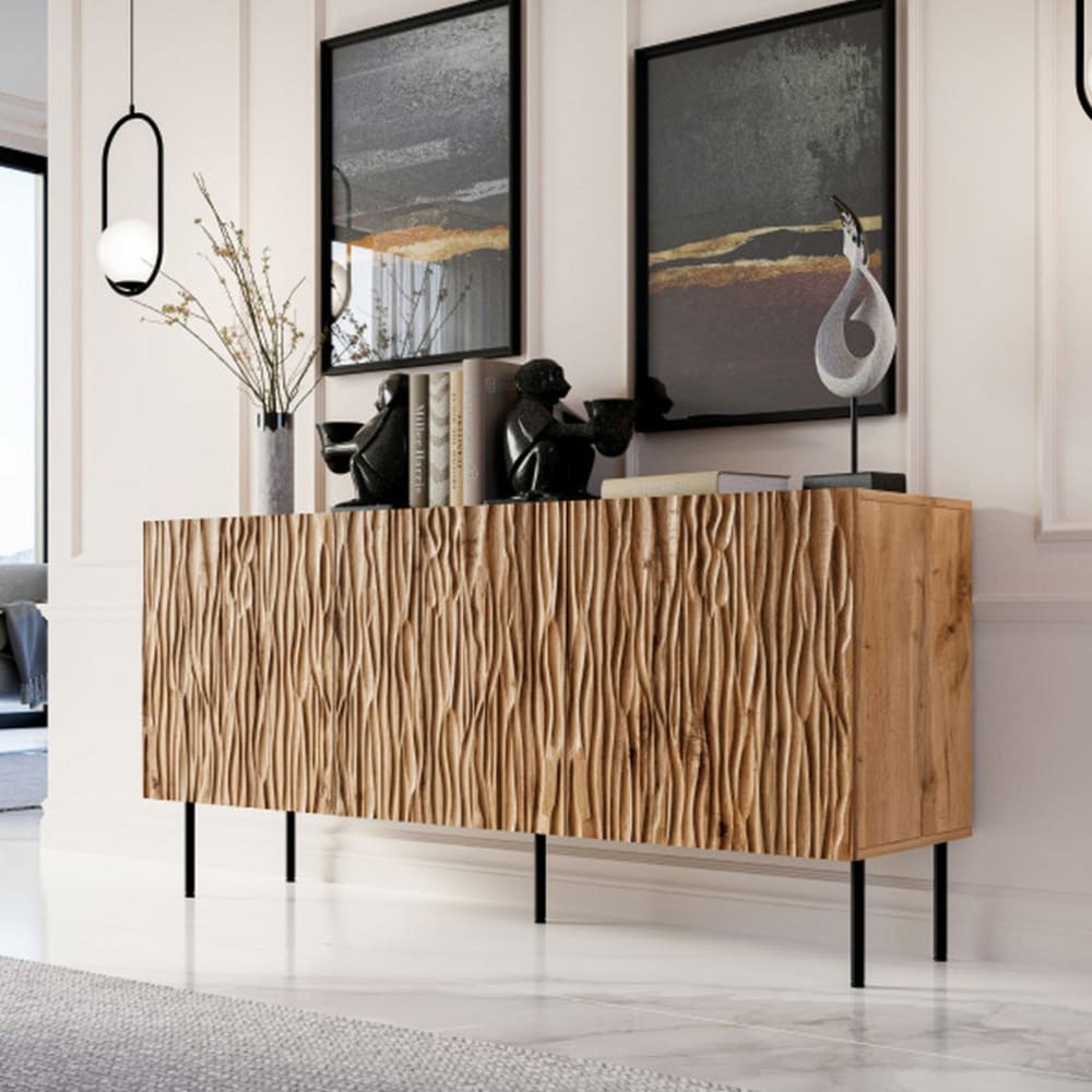 Buffet bas décor chêne wotan 152cm