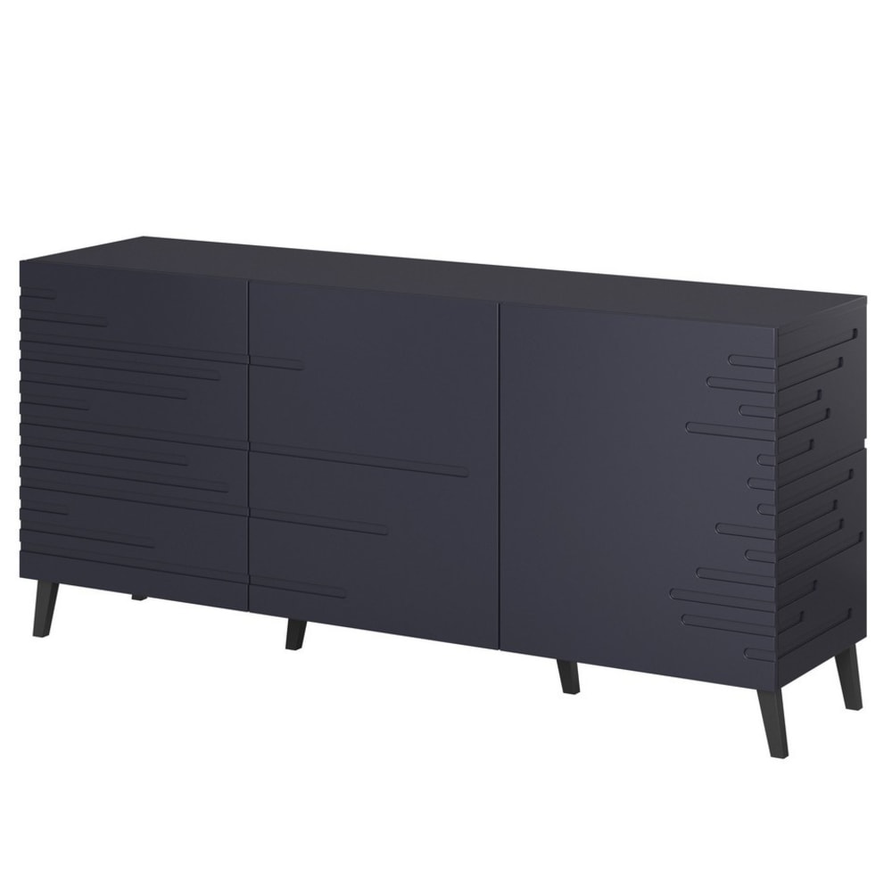 Buffet design violet mat 155cm 3 portes