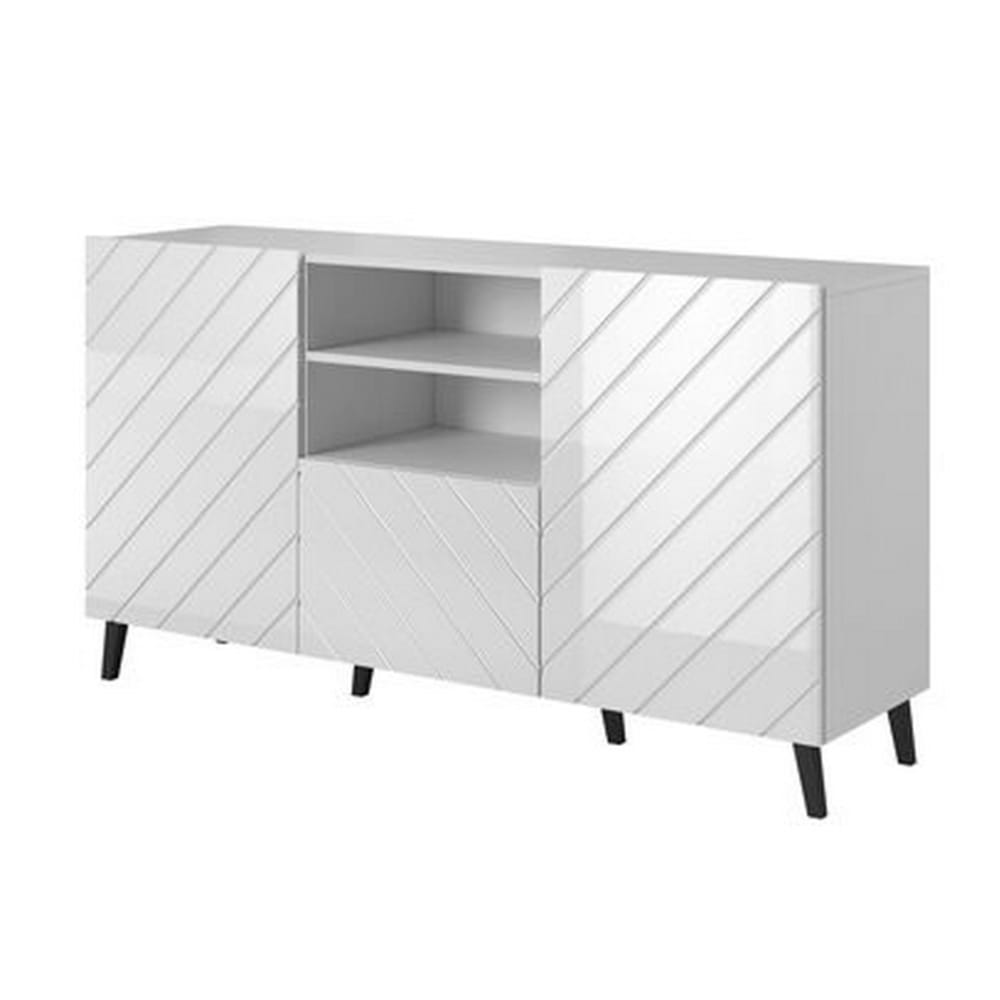 Buffet design blanc brillant 150cm Buffet design blanc brillant 150cm