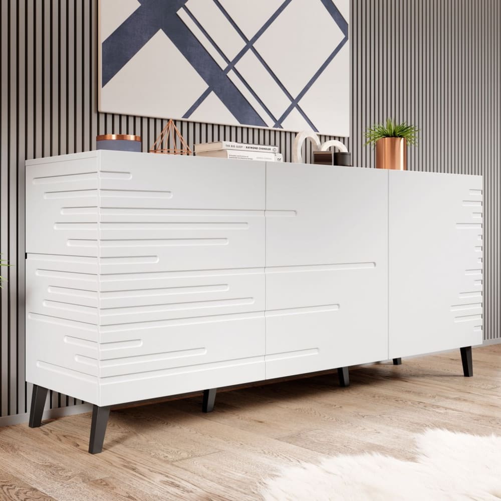 Mattweißes Designer-Sideboard 155 cm - Maisons Du Monde