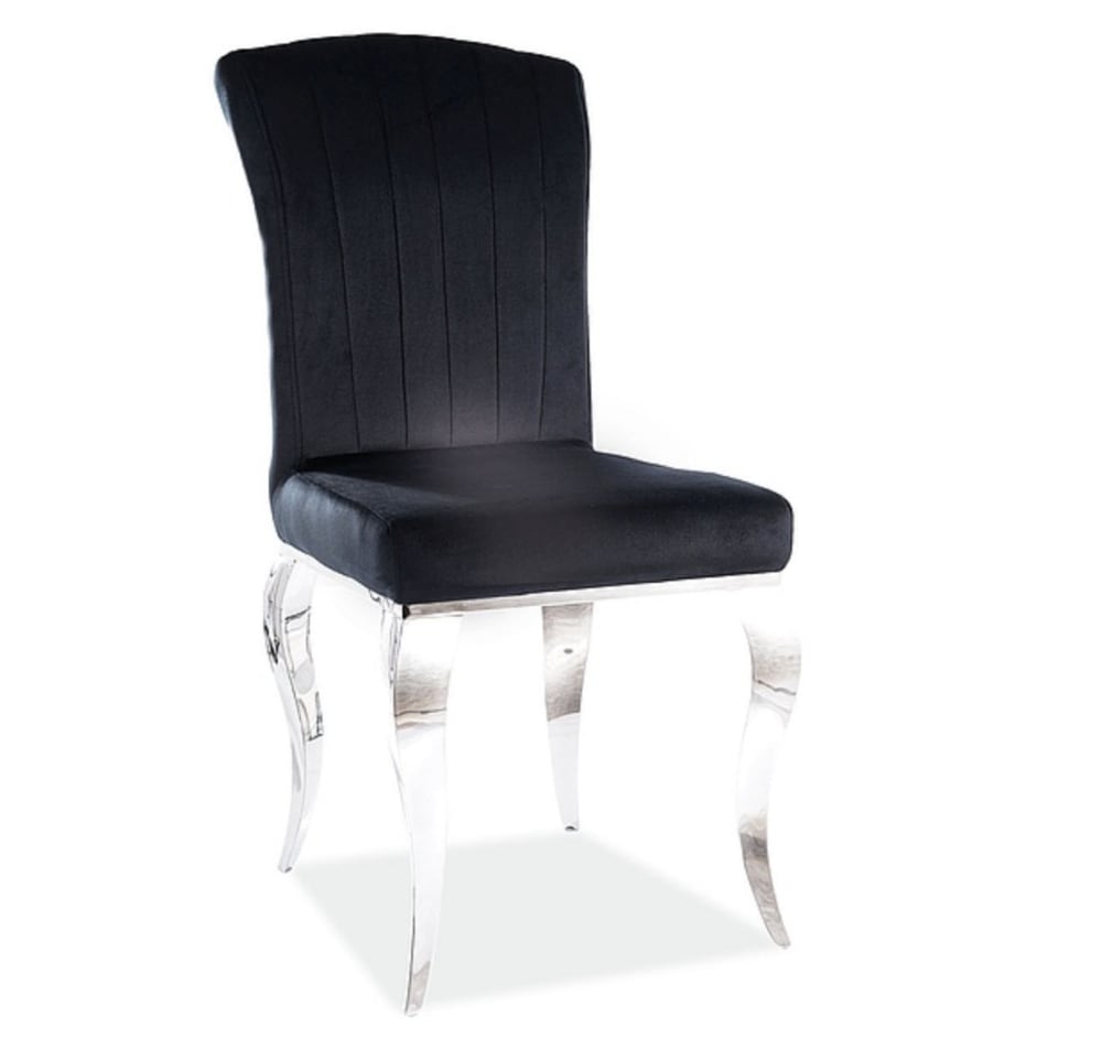 MSO Barockstuhl aus Metall und schwarzem Samt style modern - Samt