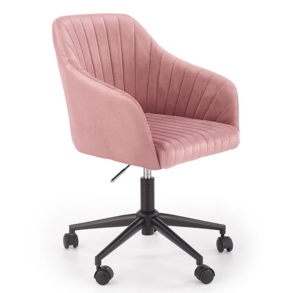 Fauteuil de bureau enfant en velours de polyester rose Fauteuil de bureau enfant en velours de polyester rose